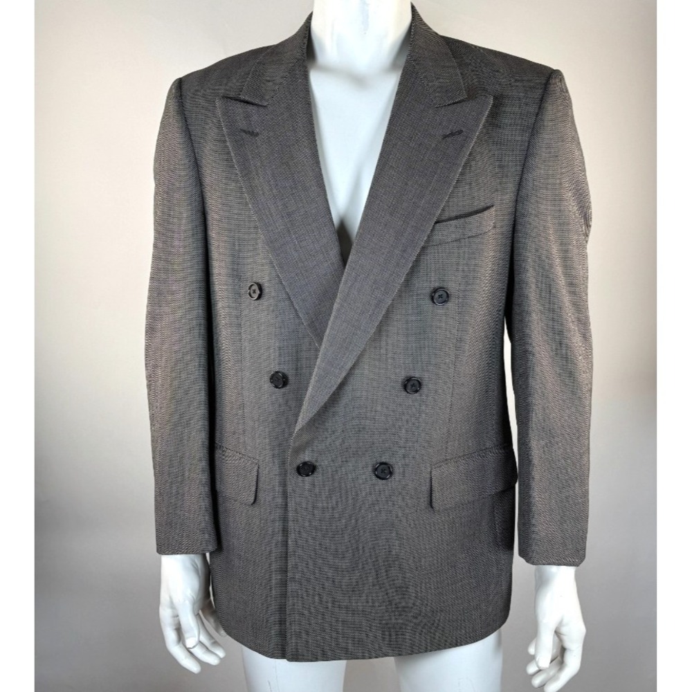 Burberrys Wool Blazer‎ Mens 44? EUC Vintage Double-breasted Lined Pockets Peak